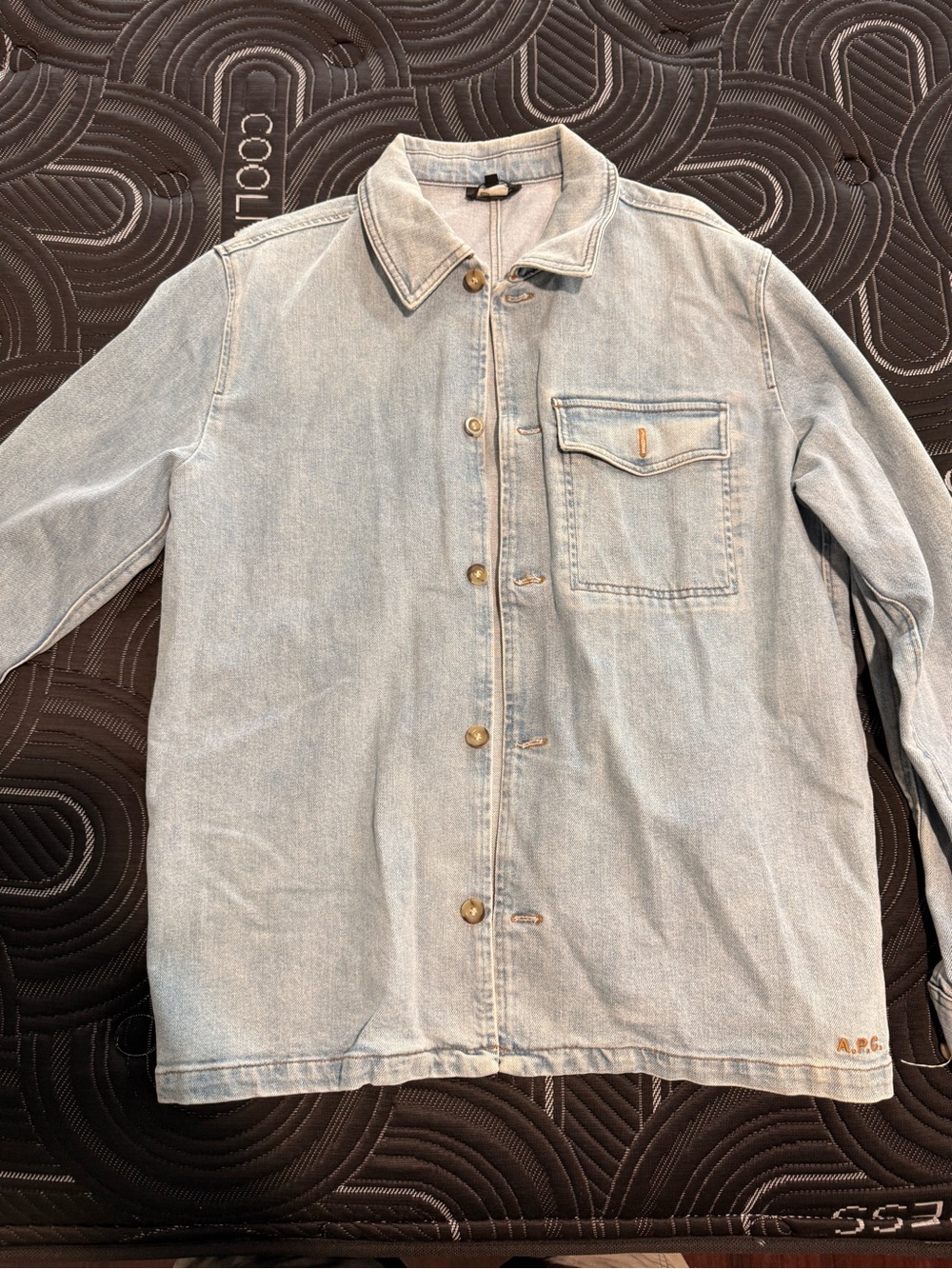 A.P.C. Light Blue Denim Button-Down Shirt Jacket